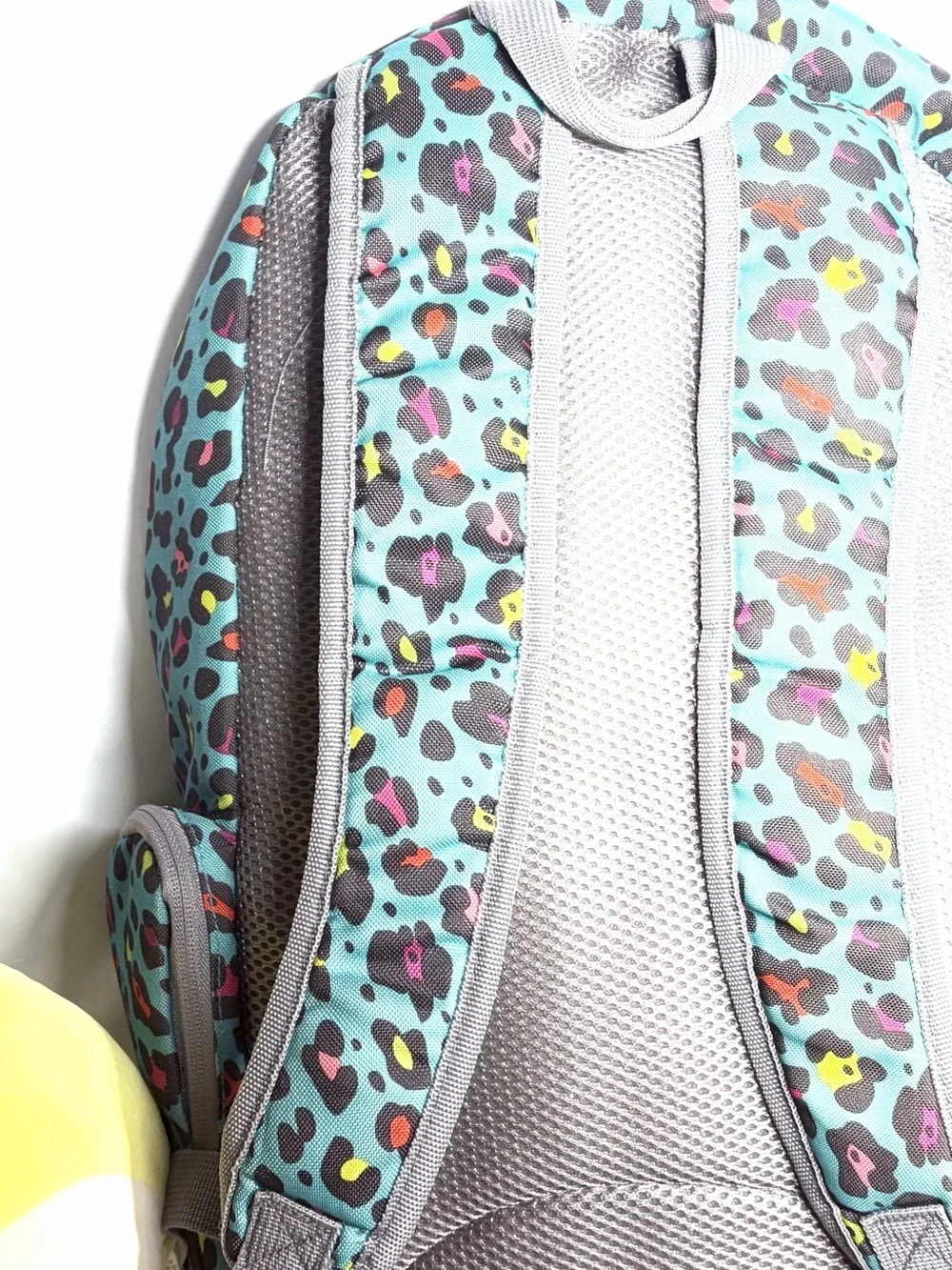 Double Dutch Club Teal Leopard Print Laptop Backpack with Padded Compartment